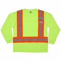 Mcr Safety Garments, LS Tshirt, CL1, Polycotton, Lime XL LTS1LXL